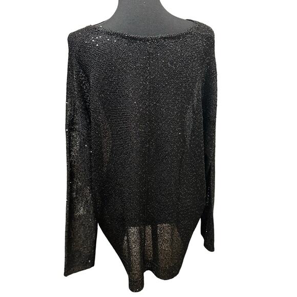 DKNY Sequin Embellished V-Neck Light Knit Sweater - XL - Picture 5 of 9